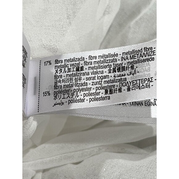 ZARA WOMAN NWT SS24 SEQUIN CAMISOLE LACE DRESS WHITE SILVER SIZE LARGE 5919/808 - Picture 15 of 16